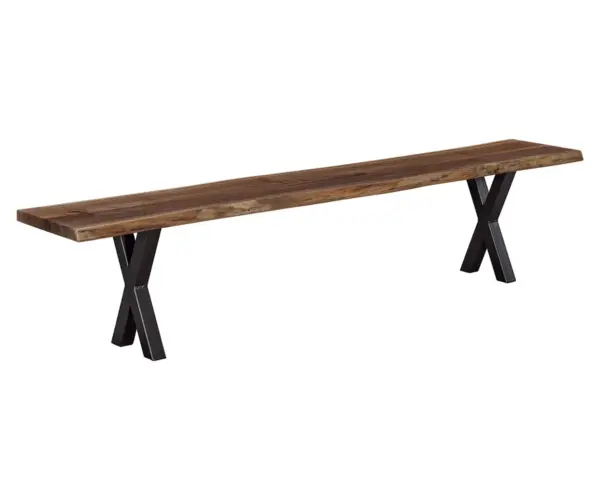 Live Edge Bench with Xavier Base