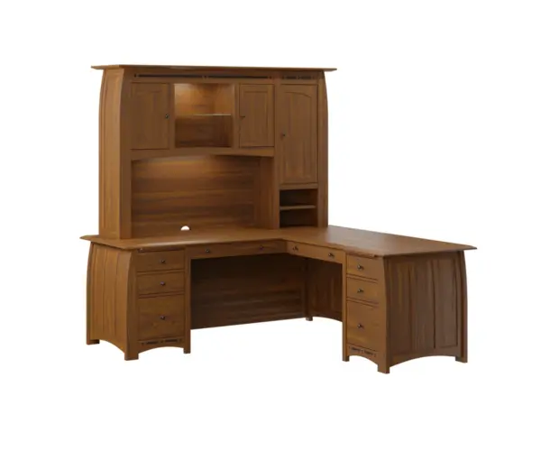 Boulder Creek L Shape Desk With Hutch