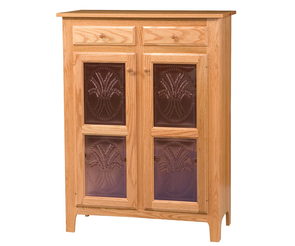 Classic Copper Panel Pie Safe With Drawers